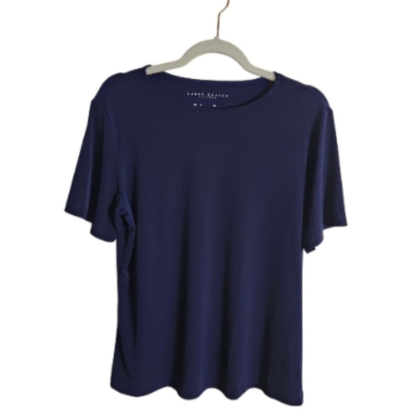 Susan Graver Essentials Butterknit Navy T Shirt Size M - Picture 2 of 6